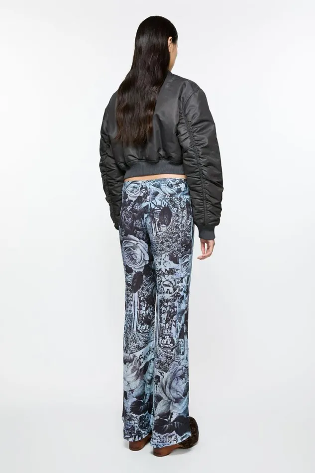 Acne Studios Printed Trousers Multi Grey Women Trousers Acne Studios Printed Trousers Multi Grey Women Trousers