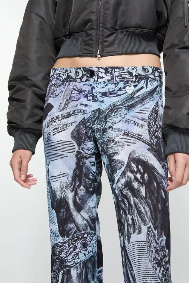 Acne Studios Printed Trousers Multi Grey Women Trousers Acne Studios Printed Trousers Multi Grey Women Trousers