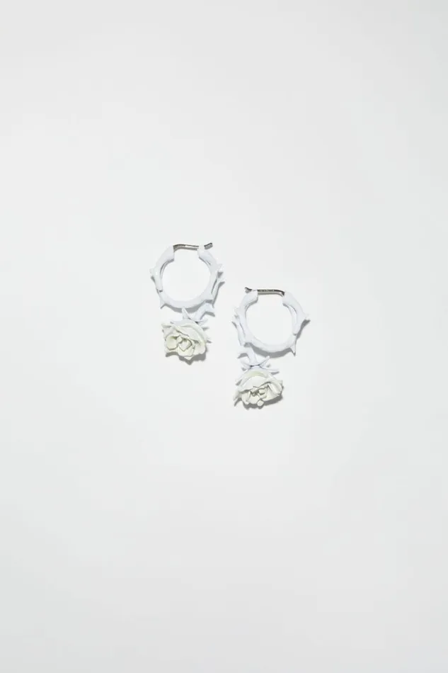 Acne Studios Roses Earrings White Women Jewellery