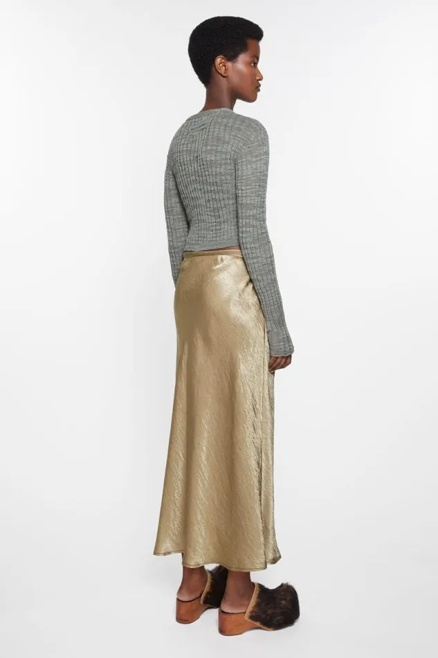Acne Studios Satin Wrap Skirt Old Green Women Skirts Acne Studios Satin Wrap Skirt Old Green Women Skirts