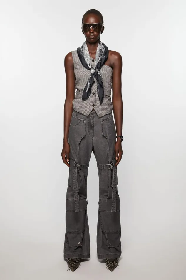 Acne Studios Silk Square Scarf Black Men Scarves Acne Studios Silk Square Scarf Black Men Scarves