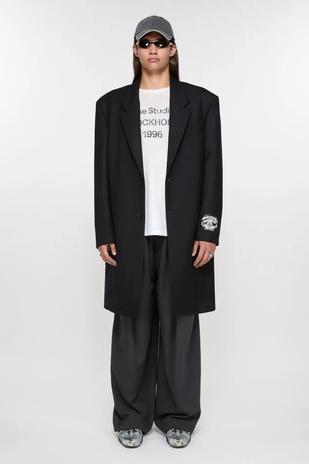 Acne Studios Singlebreasted Wool Coat Black Men Outerwear