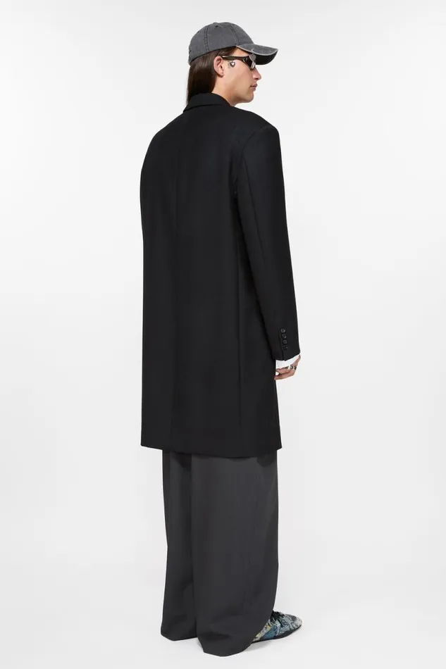 Acne Studios Singlebreasted Wool Coat Black Men Outerwear Acne Studios Singlebreasted Wool Coat Black Men Outerwear