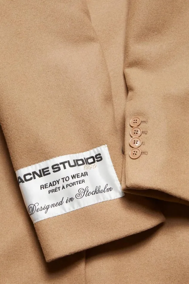 Acne Studios Singlebreasted Wool Coat Camel Beige Men Outerwear Acne Studios Singlebreasted Wool Coat Camel Beige Men Outerwear
