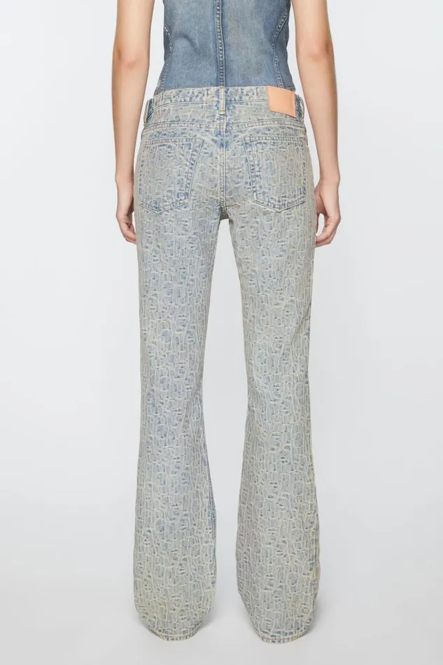 Acne Studios Slim Fit Jeans 8211 2005 Monogram Bluebeige Women Jeans Acne Studios Slim Fit Jeans 8211 2005 Monogram Bluebeige Women Jeans