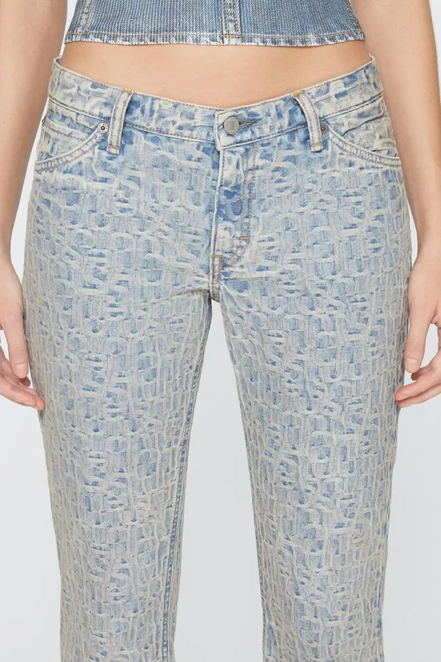 Acne Studios Slim Fit Jeans 8211 2005 Monogram Bluebeige Women Jeans Acne Studios Slim Fit Jeans 8211 2005 Monogram Bluebeige Women Jeans