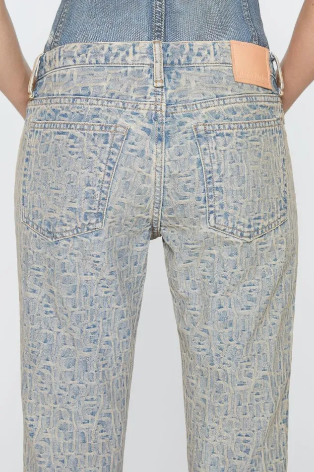 Acne Studios Slim Fit Jeans 8211 2005 Monogram Bluebeige Women Jeans Acne Studios Slim Fit Jeans 8211 2005 Monogram Bluebeige Women Jeans