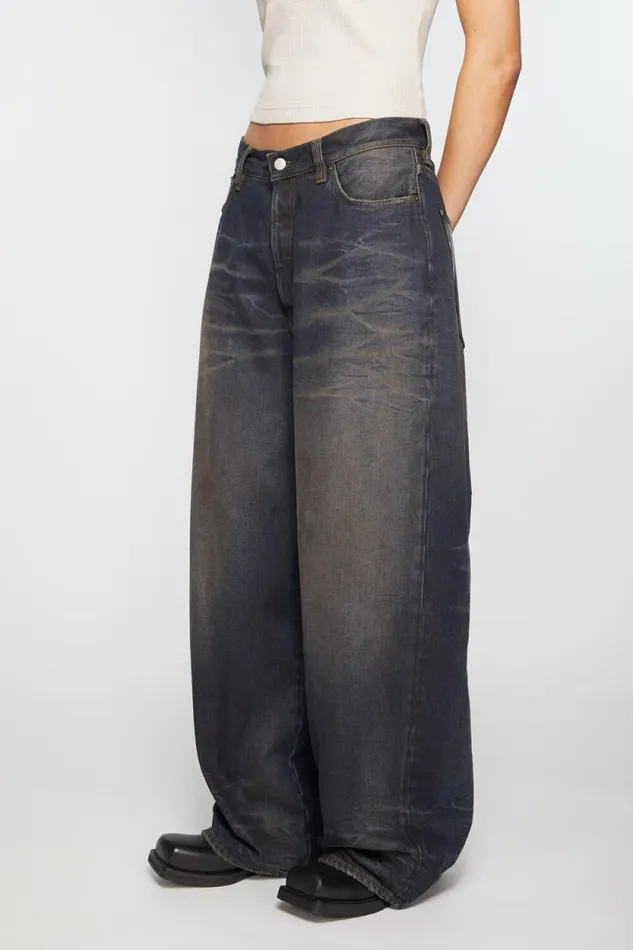 Acne Studios Super Baggy Fit Jeans 8211 2023F Dark Blue Women Jeans Acne Studios Super Baggy Fit Jeans 8211 2023F Dark Blue Women Jeans