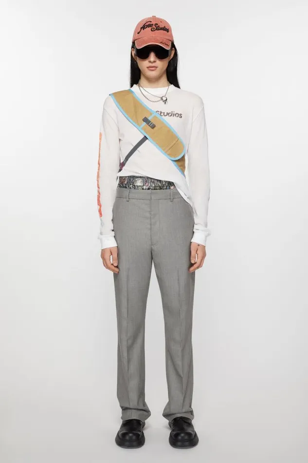 Acne Studios Tailored Trousers Vintage Grey Melange Men Trousers