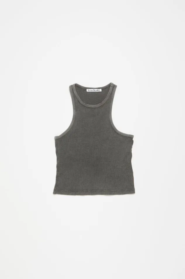 Acne Studios Tank Top 8211 Fitted Unisex Fit Faded Grey Men Tshirts Acne Studios Tank Top 8211 Fitted Unisex Fit Faded Grey Men Tshirts