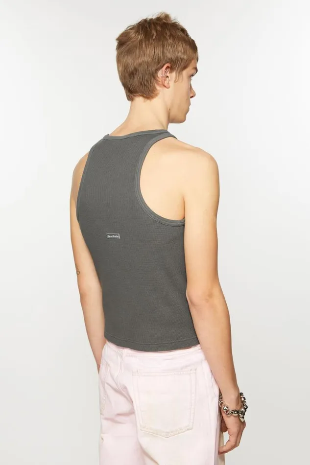 Acne Studios Tank Top 8211 Fitted Unisex Fit Faded Grey Women Tshirts Acne Studios Tank Top 8211 Fitted Unisex Fit Faded Grey Women Tshirts