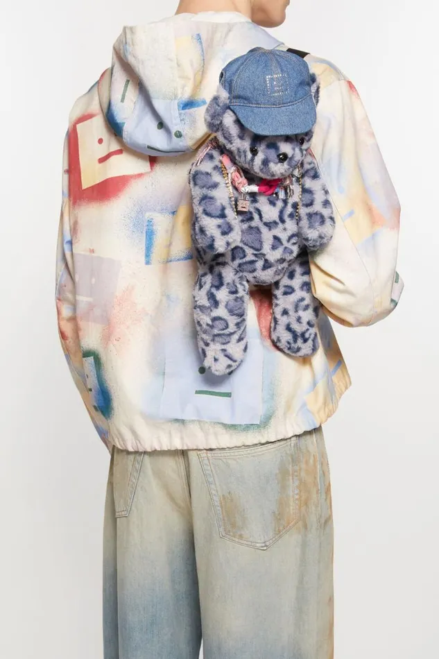 Acne Studios Teddy Backpack Blue Women Face Collection Acne Studios Teddy Backpack Blue Women Face Collection