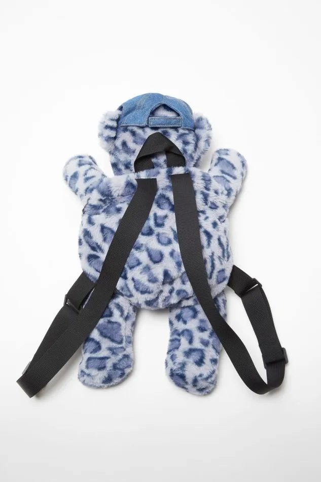 Acne Studios Teddy Backpack Blue Women Face Collection Acne Studios Teddy Backpack Blue Women Face Collection