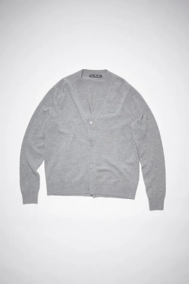 Acne Studios Wool Cardigan Grey Melange Women Knitwear Acne Studios Wool Cardigan Grey Melange Women Knitwear
