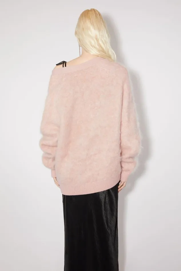 Acne Studios Wool Mohair Cardigan Faded Pink Women Knitwear Acne Studios Wool Mohair Cardigan Faded Pink Women Knitwear