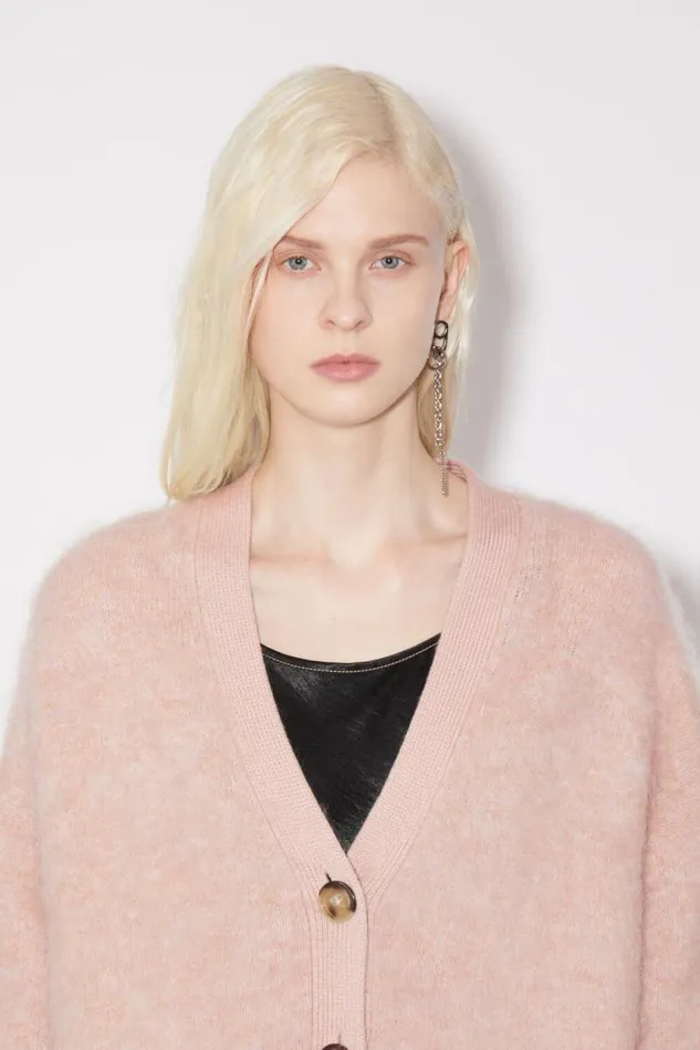 Acne Studios Wool Mohair Cardigan Faded Pink Women Knitwear Acne Studios Wool Mohair Cardigan Faded Pink Women Knitwear
