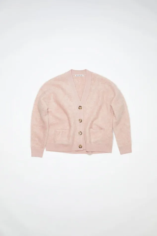 Acne Studios Wool Mohair Cardigan Faded Pink Women Knitwear Acne Studios Wool Mohair Cardigan Faded Pink Women Knitwear