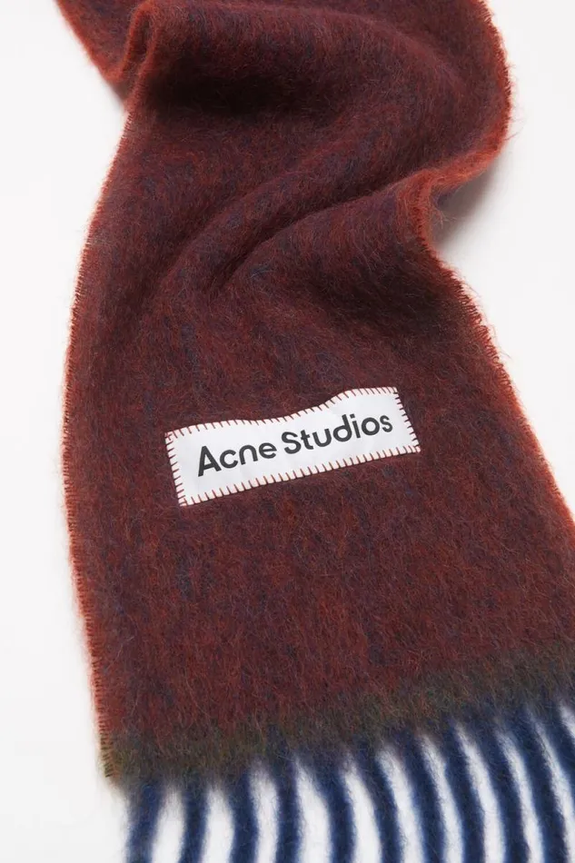 Acne Studios Wool Mohair Scarf 8211 Narrow Aubergine Blue Men Scarves Acne Studios Wool Mohair Scarf 8211 Narrow Aubergine Blue Men Scarves