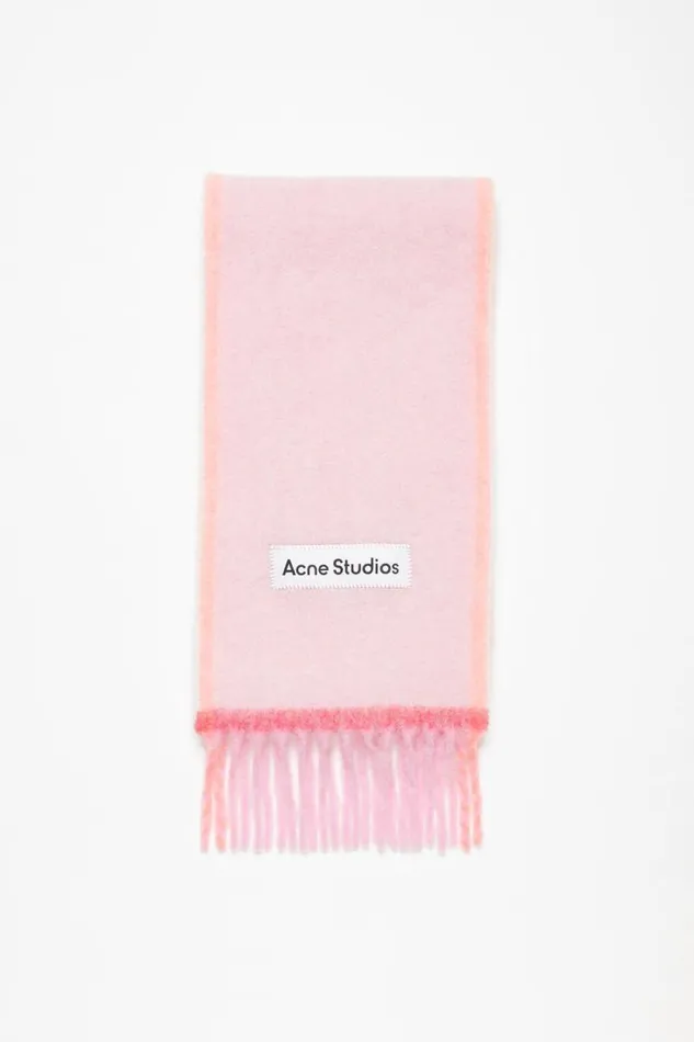 Acne Studios Wool Mohair Scarf 8211 Narrow Pink Men Scarves
