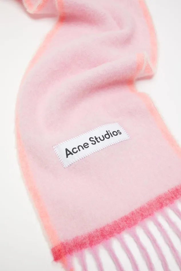 Acne Studios Wool Mohair Scarf 8211 Narrow Pink Men Scarves Acne Studios Wool Mohair Scarf 8211 Narrow Pink Men Scarves