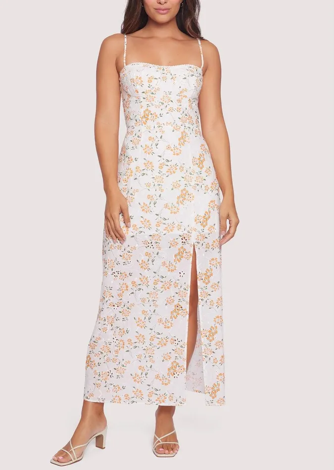 Acropolis Hills Maxi Dress Whiteorangefloral Women Lost Wander Dresses