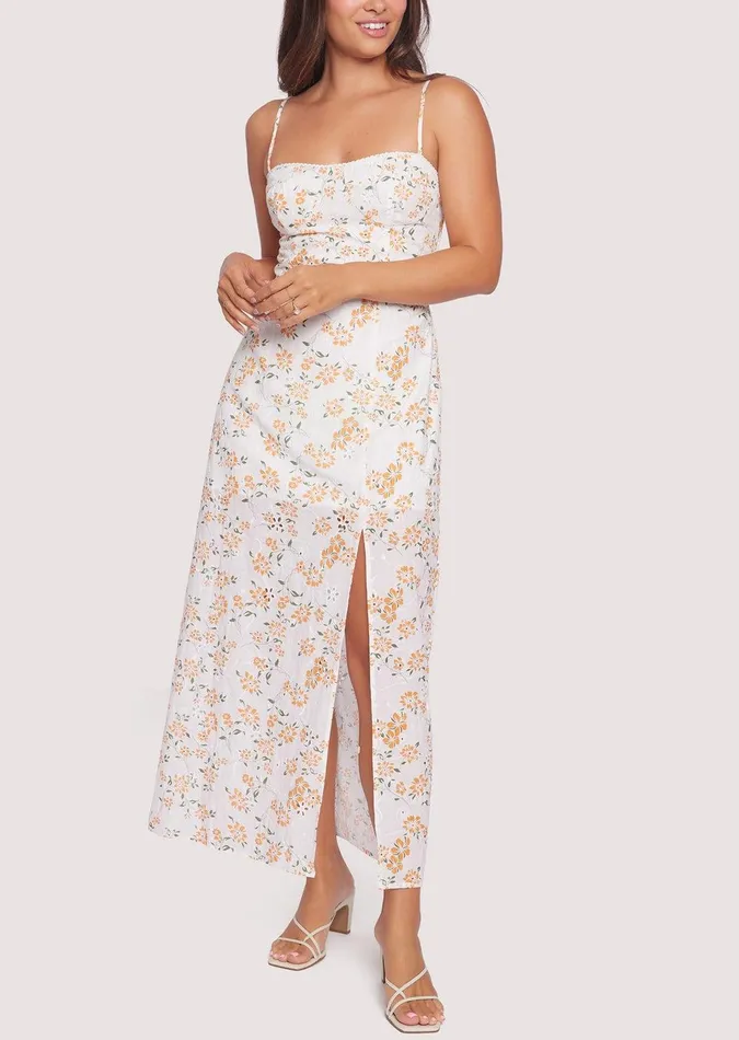 Acropolis Hills Maxi Dress Whiteorangefloral Women Lost Wander Dresses