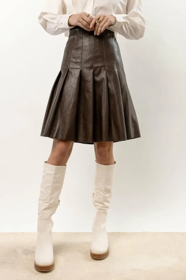 Adrian Midi Skirt Brown Women Bohme Skirts