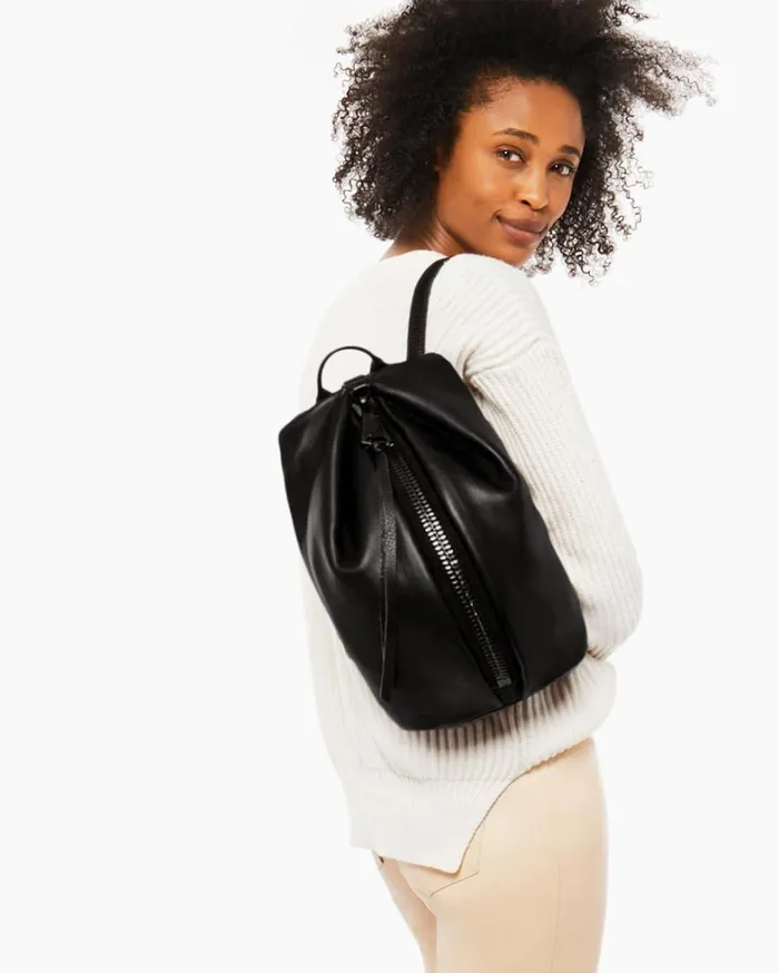 Aimee Kestenberg Backpacks Women Tamitha Backpack Black With Shiny Black Hardware