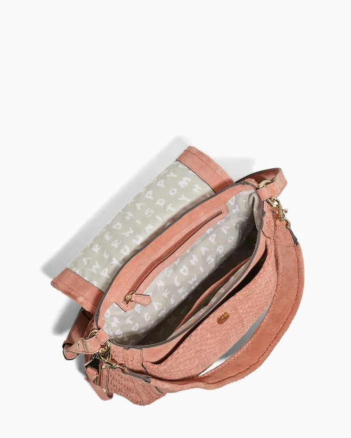 Aimee Kestenberg Satchels Women Woven All For Love Convertible Shoulder Apricot Suede