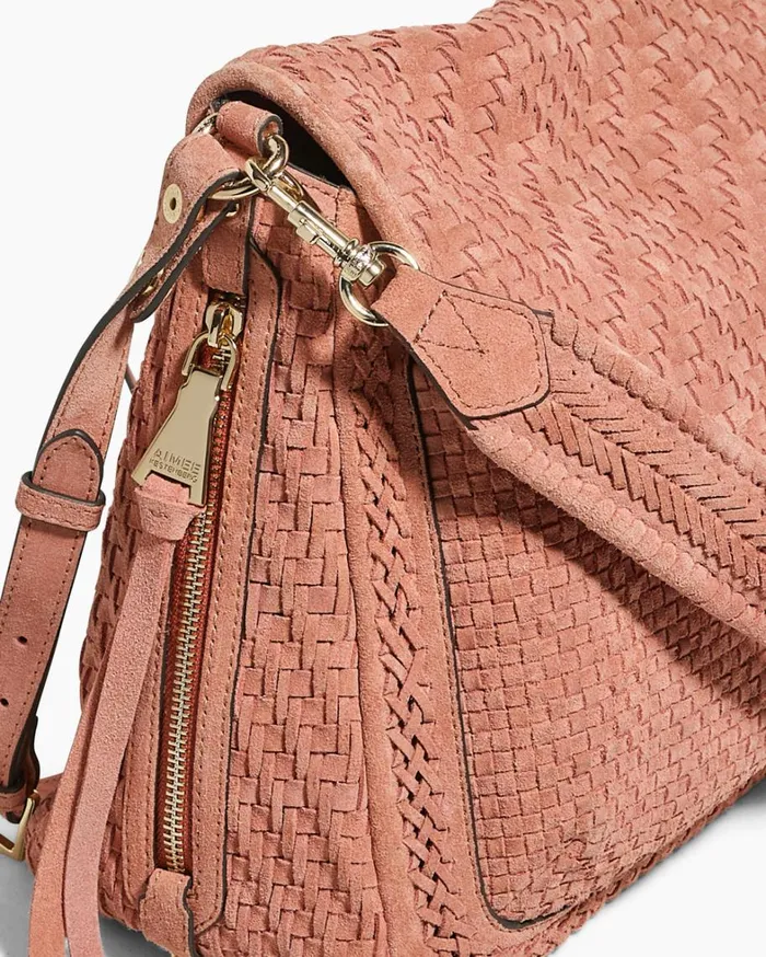 Aimee Kestenberg Satchels Women Woven All For Love Convertible Shoulder Apricot Suede