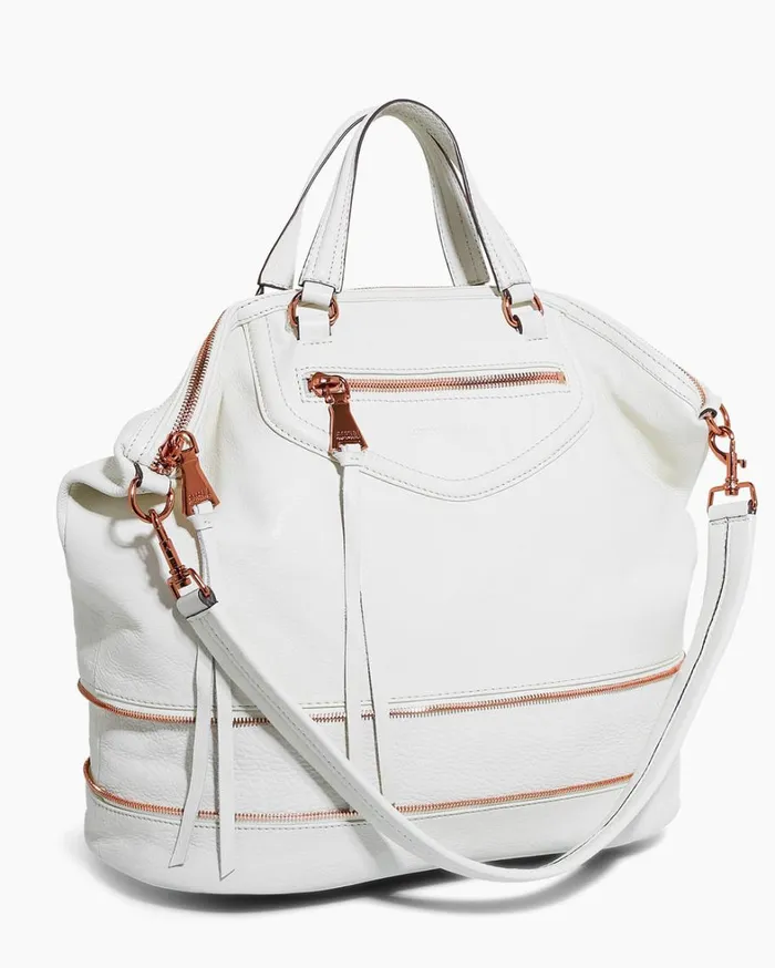 Aimee Kestenberg Tote Bags Women Worth It Expandable Tote Vanilla Ice With Chocolate Rose Gold