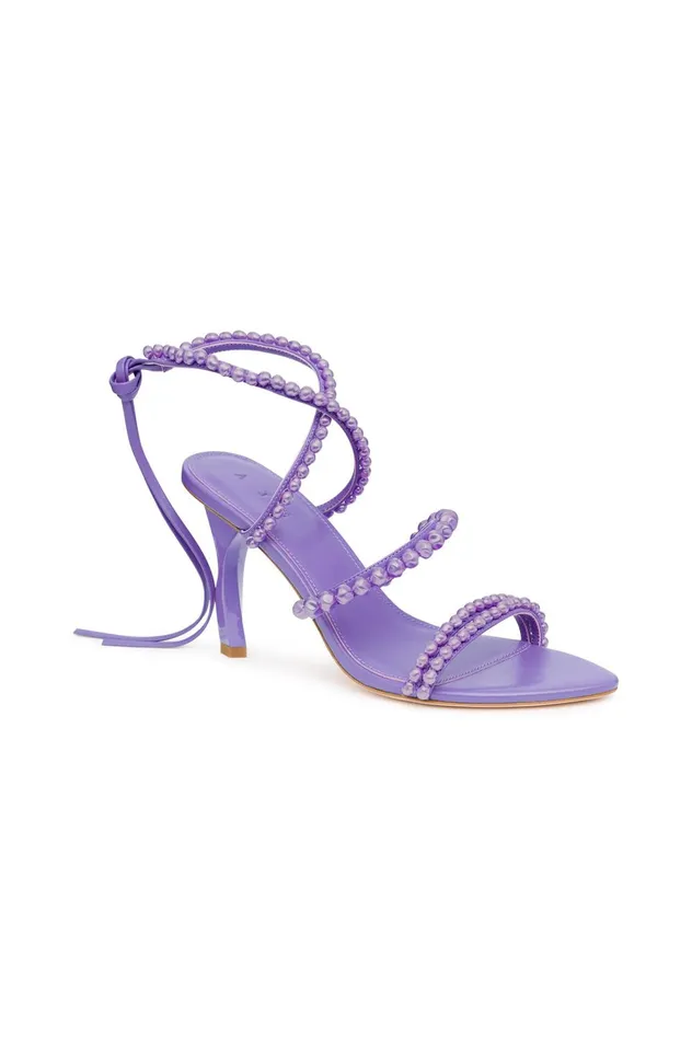 Alba Pearl Sculptural Heel Deep Violet Women Aje Shoes