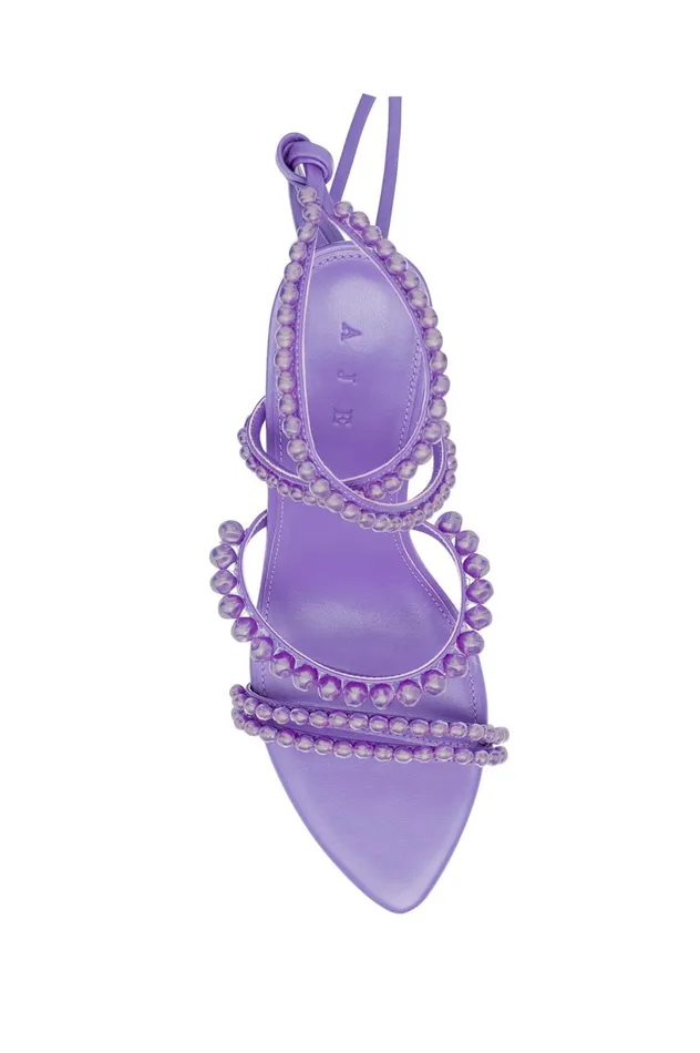 Alba Pearl Sculptural Heel Deep Violet Women Aje Shoes