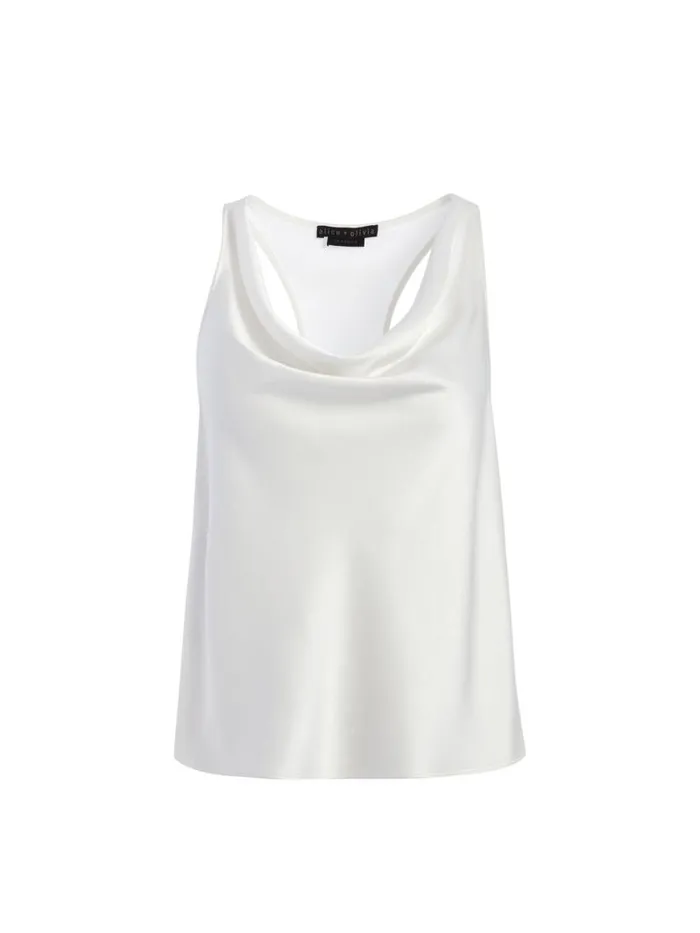 Alice Olivia HARMON RACERBACK SLIP TANK Black Women Tops