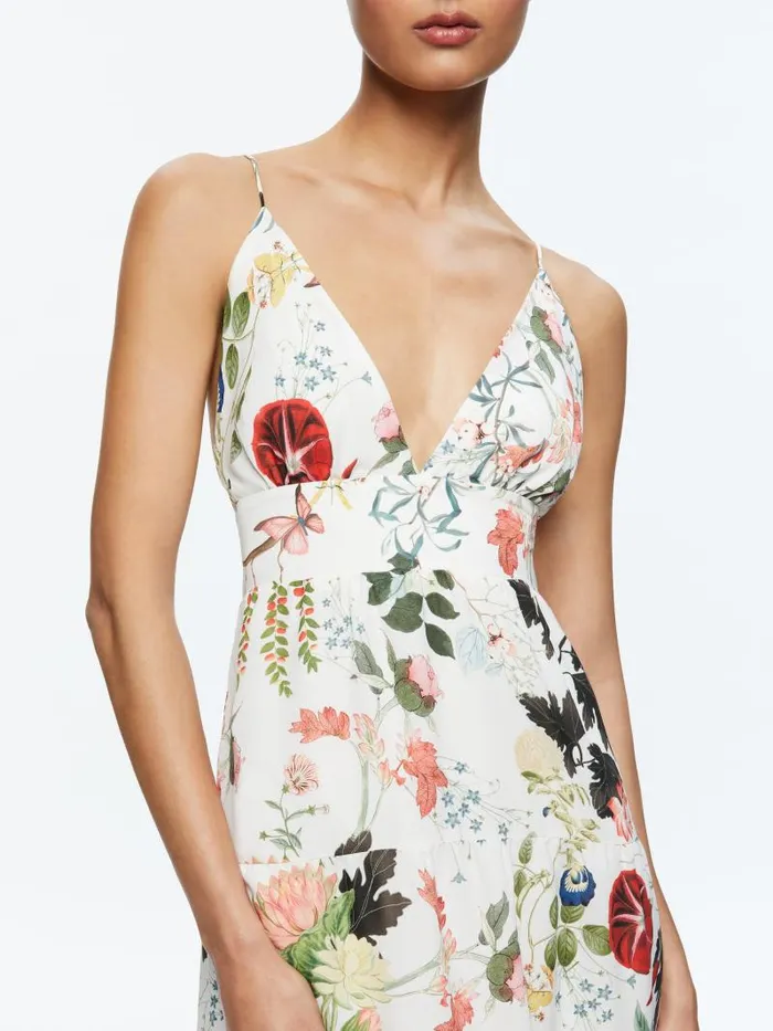 Alice Olivia KAROLINA PANELED HALTER MAXI DRESS Blush Kiss Vanilla Women Dresses