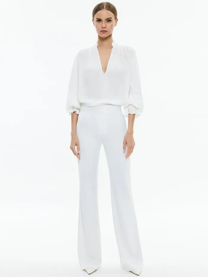 Alice Olivia ONICA COLLARED BLOUSE Off White Women Tops