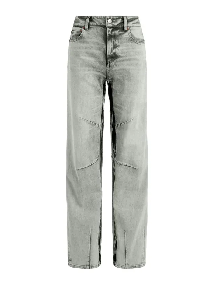 Alice Olivia PARKER LOW RISE BALLOON LEG JEAN WITH CONTRAST PANELING Hayden Smokey Grey Women Pants