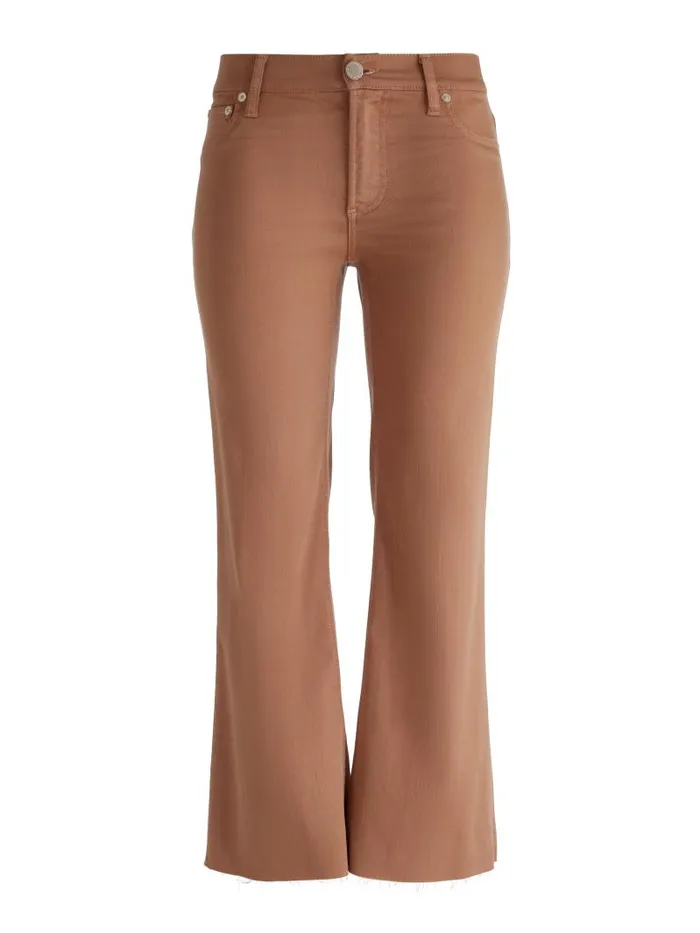 Alice Olivia ROXIE LOW RISE STRAIGHT FLARE CROPPED JEAN Camel Women Jeans