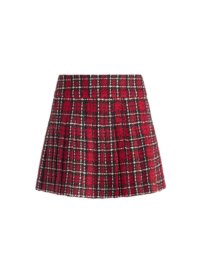 Alice Olivia Schoolgirl Plaid Bright Ruby Women Matching Sets