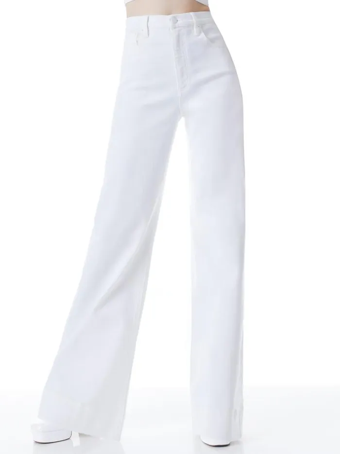 Alice Olivia SOFIA HIGH RISE BOYFRIEND JEAN White Women Jeans