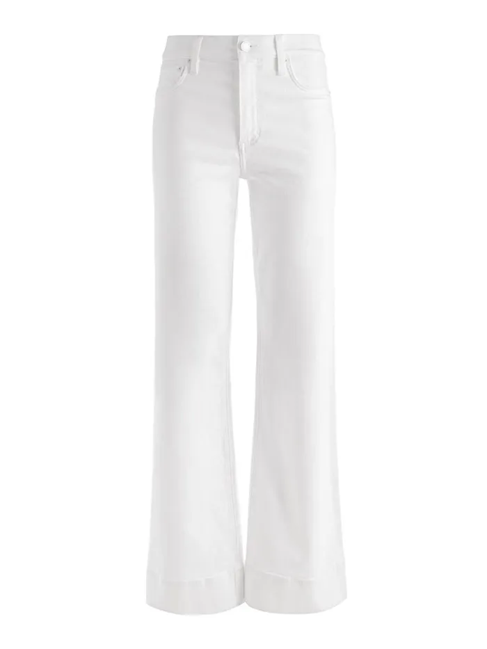 Alice Olivia SOFIA HIGH RISE BOYFRIEND JEAN White Women Jeans
