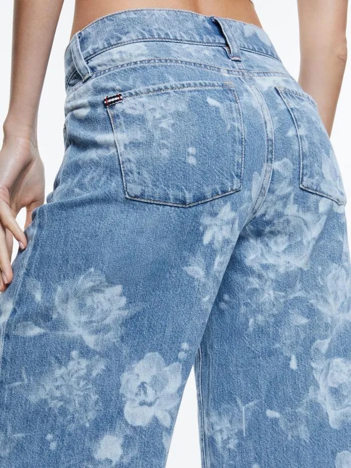 Alice Olivia TRISH LOW RISE BAGGY JEAN Lotus Floral Women Jeans