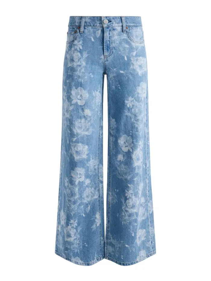 Alice Olivia TRISH LOW RISE BAGGY JEAN Lotus Floral Women Jeans