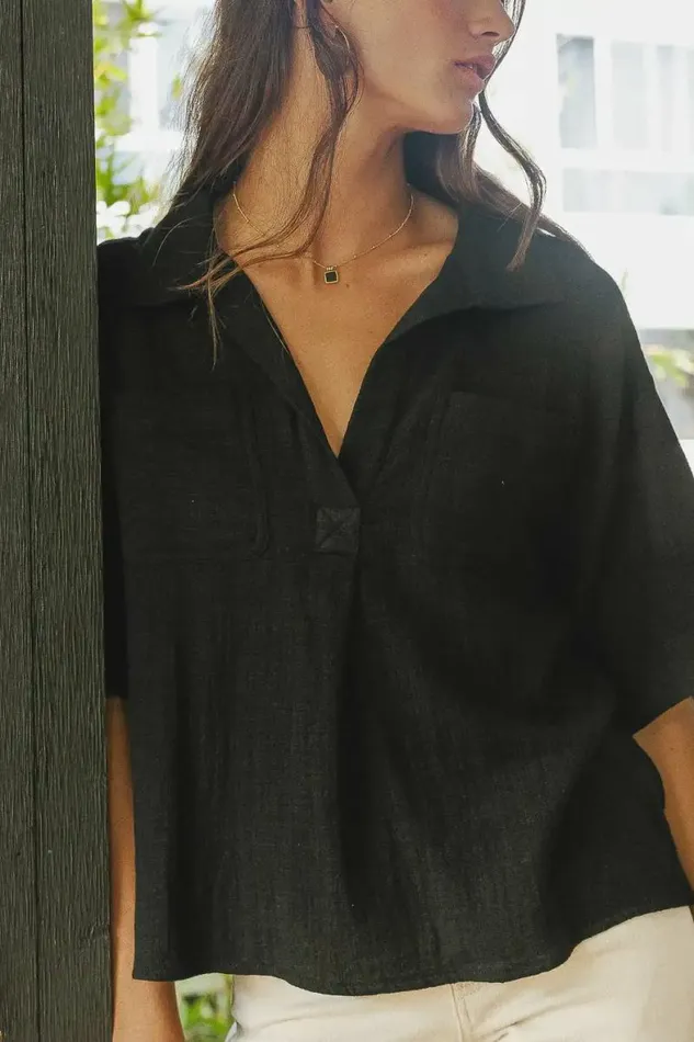 Alyssa Top In Black Black Women Bohme Tops