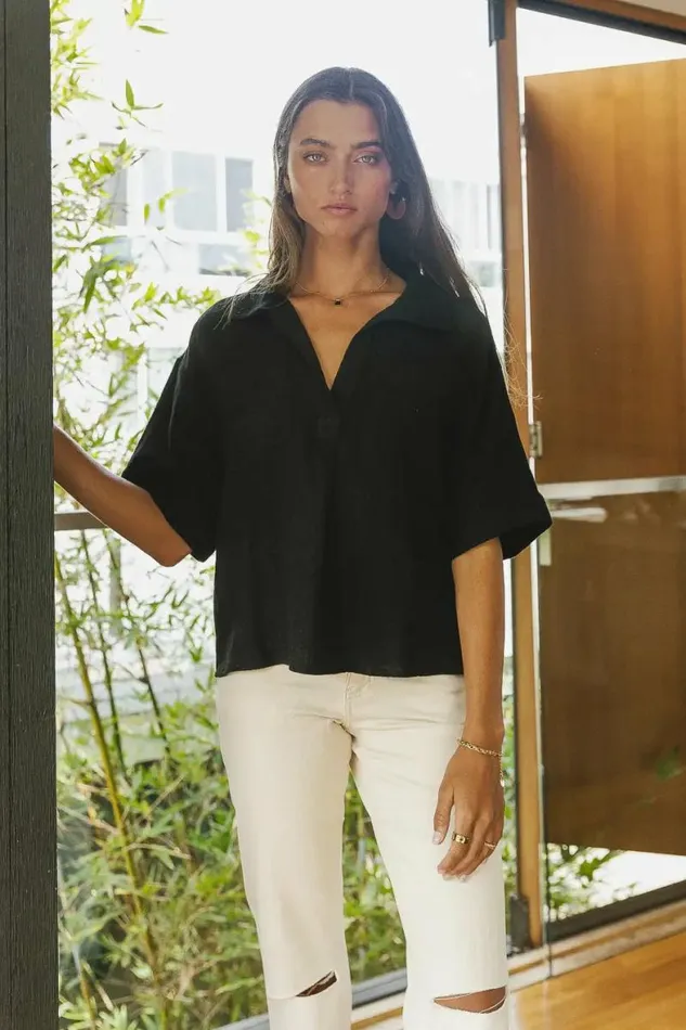 Alyssa Top In Black Black Women Bohme Tops