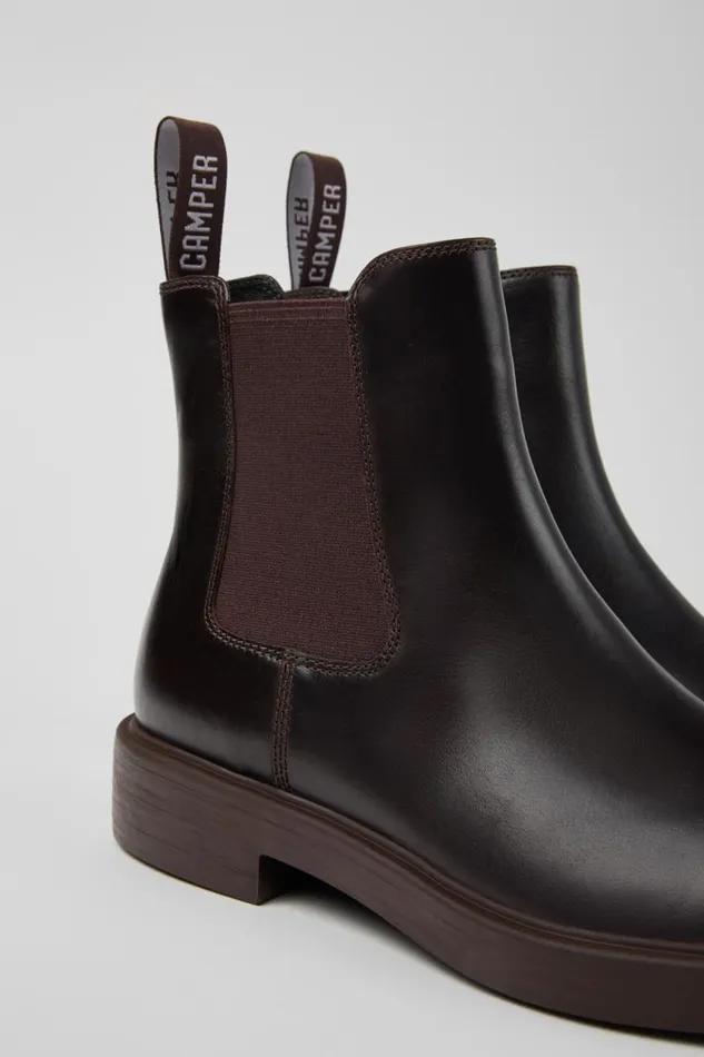Ankle Boots Men Camper Dean Brown Leather Ankle Boots