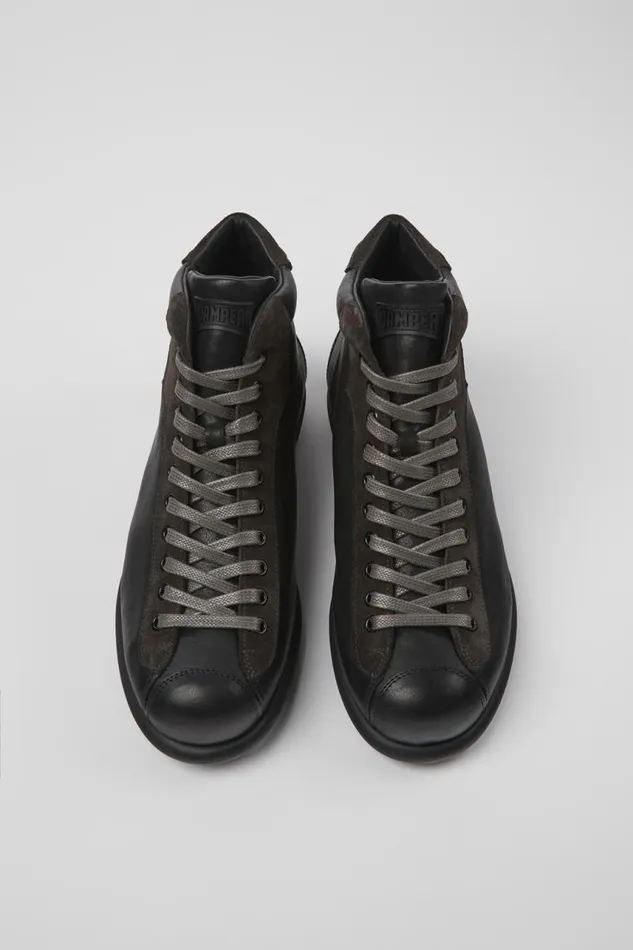 Ankle Boots Men Camper Pelotas Black Vegetable Tanned Leather Shoes Ankle Boots Men Camper Pelotas Black Vegetable Tanned Leather Shoes