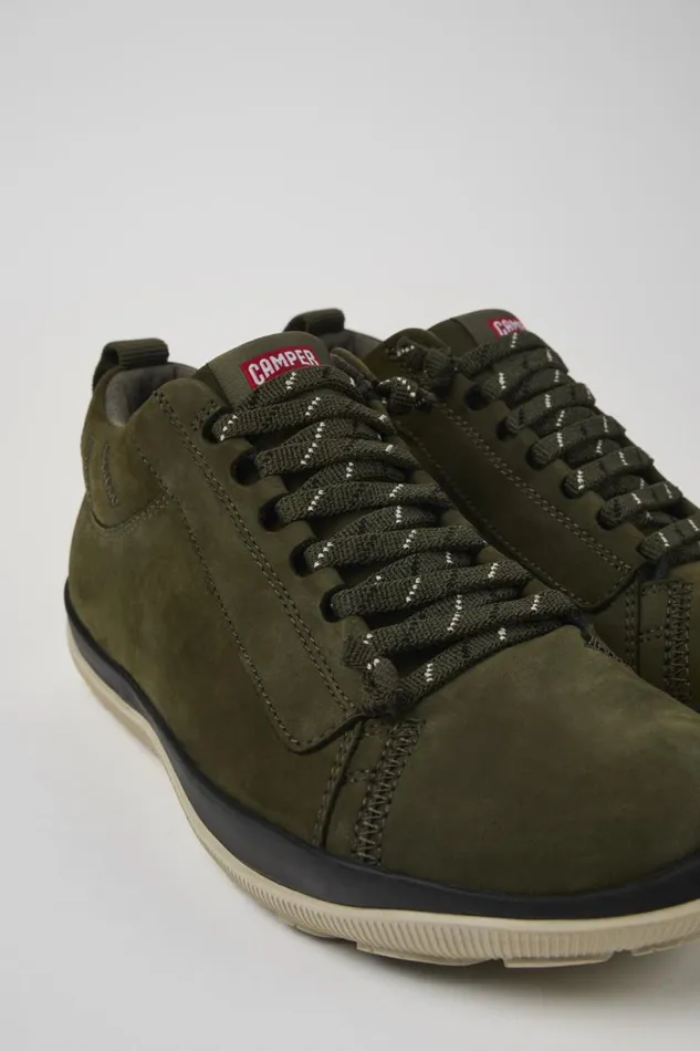 Ankle Boots Men Camper Peu Pista GORETEX Green Nubuck Shoes