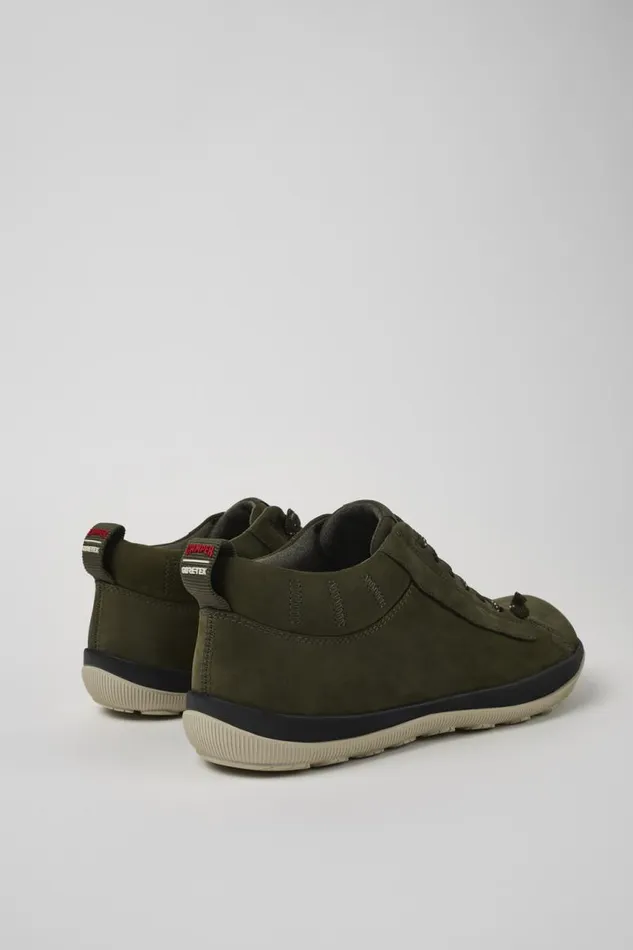 Ankle Boots Men Camper Peu Pista GORETEX Green Nubuck Shoes