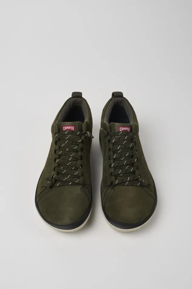Ankle Boots Men Camper Peu Pista GORETEX Green Nubuck Shoes